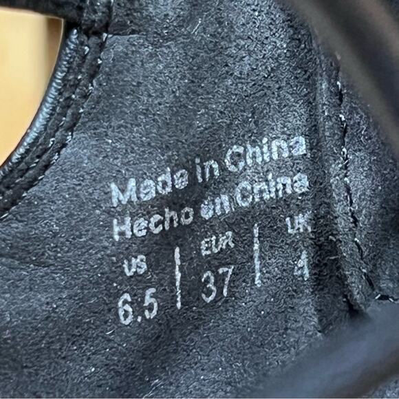 Aldo Peterbell Black Leather Gold Strappy Gladiator Open Toe Heels Womens 6.5 - Picture 14 of 14